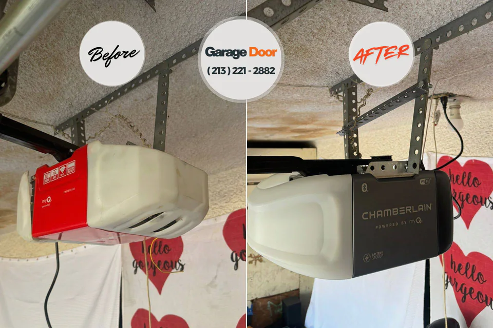 Before and after: garage door repair White Knoll, SC